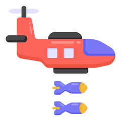 
Missiles jet flat trendy icon

