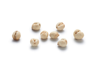 Sichuan Fritillaria cirrhosa (Chuan bei mu) isolated on white background. Chinese herbal medicine.