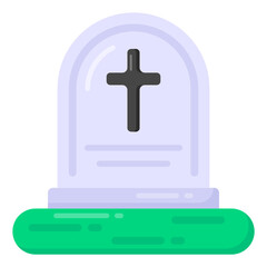 Obraz premium Graveyard, tombstone flat design vector