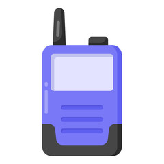 
A mobile having antenna depicting walkie talkie flat icon 

