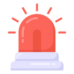 
Siren in flat style icon, emergency alarm 

