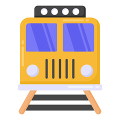 
Railway in flat style icon, editable vector 

