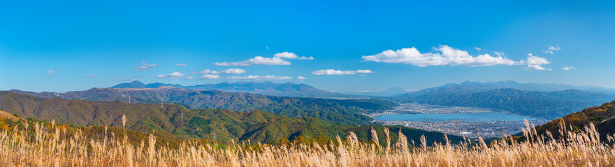 2020,10,25高ボッチ山より諏訪湖方面を望む