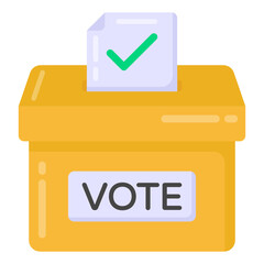 
Ballot box in editable flat style icon

