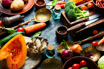 Raw organic vegetables