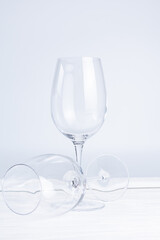 Wine glass on white background