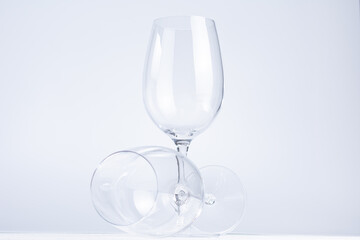 Wine glass on white background