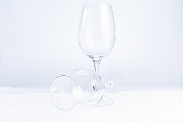 Wine glass on white background