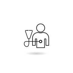 Stethoscope icon with shadow