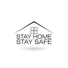 Stay Home Stay Safe icon with shadow