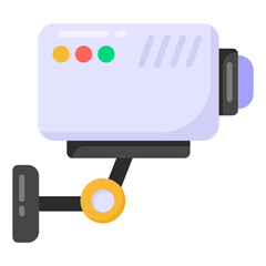 
Cctv camera in flat style icon, editable vector 

