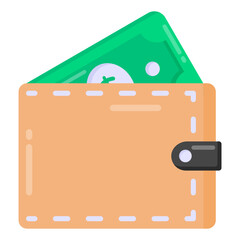 
Wallet in flat style icon, editable vector 

