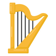 
A musical instrument, harp flat icon

