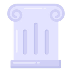 
A vintage column building icon in flat style

