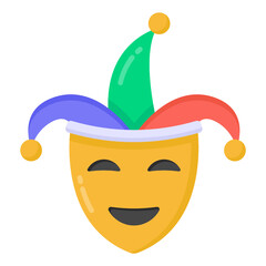 
Trendy flat vector design of clown jester icon

