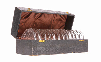 Set of very old glass coasters