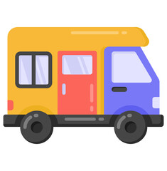 Fototapeta premium A bus flat icon design