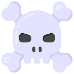 
Skull bones in flat style icon, editable vector 

