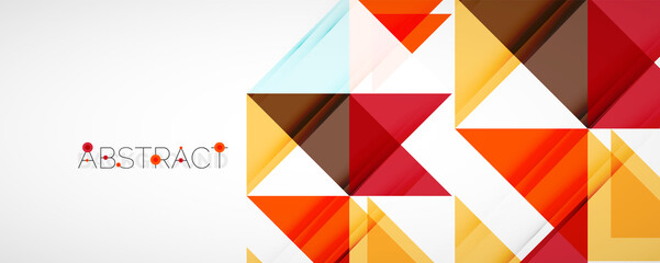 Geometric abstract background. Techno color triangle shapes. Vector illustration for covers, banners, flyers and posters and other designs