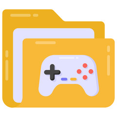 
Game folder in flat style icon, editable vector 

