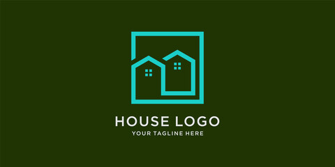 modern house logo with creative abstract concept part 1
