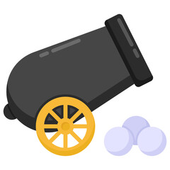 
A war cannon icon in flat editable style

