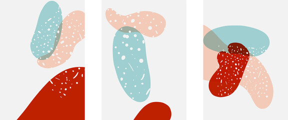 Hand drawn doodle shapes, wall art painting style, vector abstract background templates. A4 poster design or for covers, banners, flyers