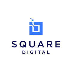 digital square logo vector modern simple combination design concepts