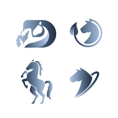 Fototapeta premium Horse logo or icon simple black