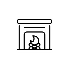 Fireplace icon in vector. Logotype