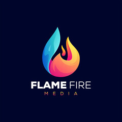 flame fire gradient logo design