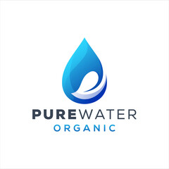 water drop gradient logo design