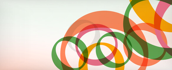 Ring geometric shapes, o letter repetition wallpaper. Abstract background for business or technology presentations, internet posters or web brochure covers