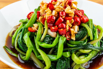 Seasonal wild vegetables in spring with dandelion