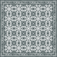 Floral Geometric Pattern. Vector illustration. design for wallpaper, flyer, book, brochure.Design of a Scarf with a Geometric Pattern .