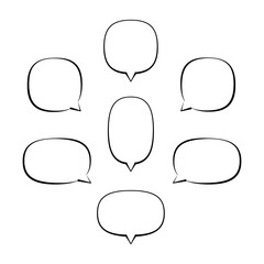 ペンで描いたシンプルな吹き出しセット