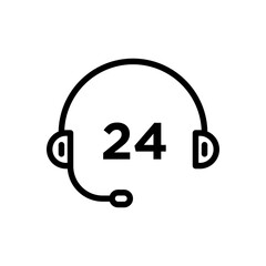 support 24 hours icon solid style vector