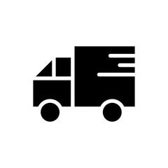 Truck delivery icon solid style vector