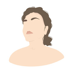 Silhouette of a woman. The concept of tenderness, comfort, care, self-love. Vector illustration on a white background for a logo, business cards, certificates, diplomas.