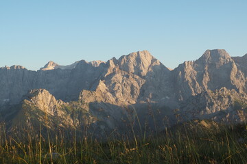 Alpenglühen und sunset im Karwendelgebirge