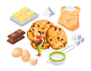 Bakery Isometric Icons