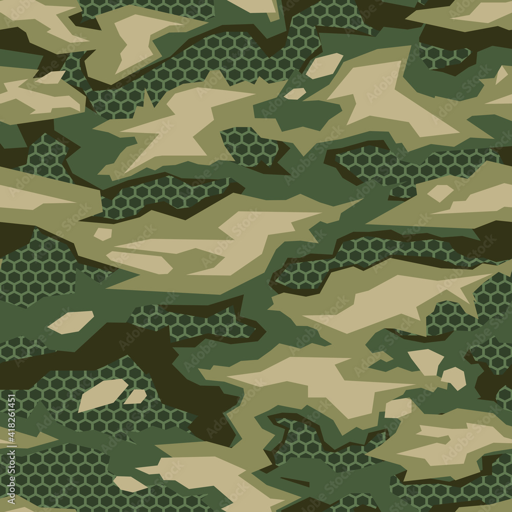 Poster camouflage seamless geometric pattern. abstract camo geometric. print on fabric on clothes. vector g