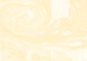Abstract artsy backdrop. Decorative golden yellow acrylic marble texture. Eco-friendly theme, festive brand, creative poster. Marbling background. Liquid ink on wet surface. Light yellow marbled paper