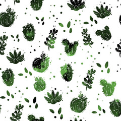 seamless background with green leaves