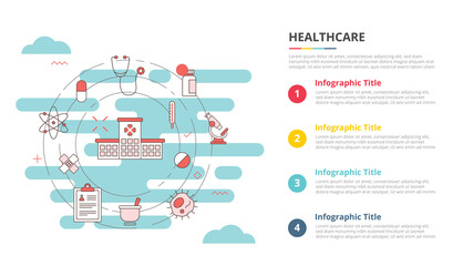 healthcare concept for infographic template banner with four point list information