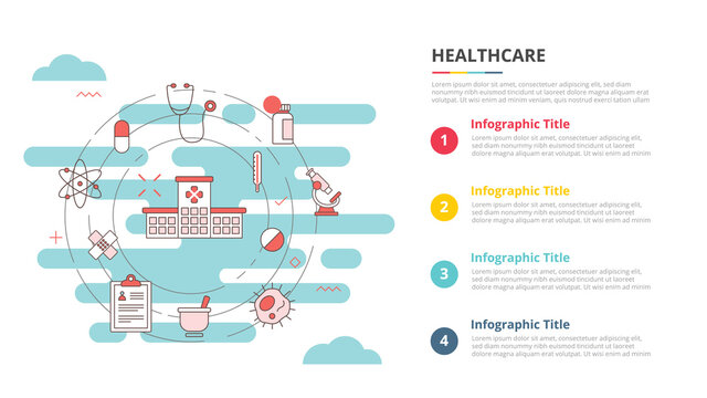 healthcare concept for infographic template banner with four point list information