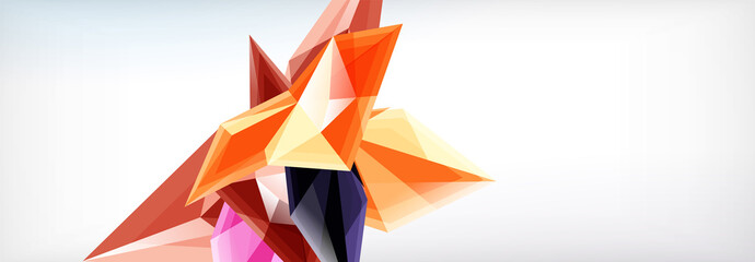Vector 3d triangles and pyramids abstract background for business or technology presentations, internet posters or web brochure covers