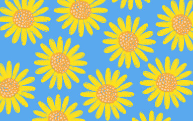 Sunflower seamless pattern