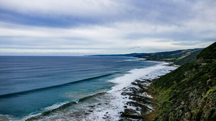 Cloudy Ocean view, Great Ocean Road, Victoria, Australia