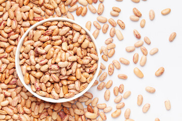 Close up of Organic Lobia,  ( Lobia ) on a ceramic white bowl with the gradient background of...
